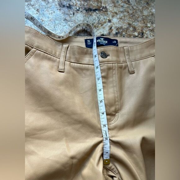 Hollister High-Rise Faux Leather Tan Pants - Picture 6 of 7